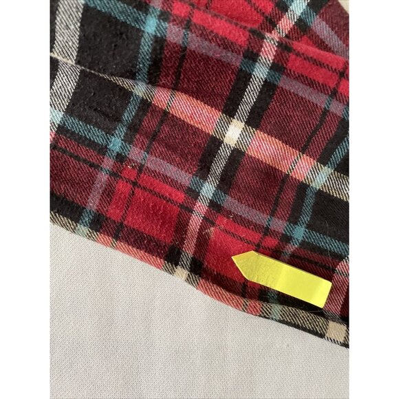 Plaid Western Wear Red & Black Flannel Button-Up Shirt With Pearl Snaps - Size M - Picture 6 of 11